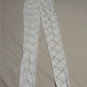 White Lace Tights/Leggings Sheer Romantic Fairy SKU 4